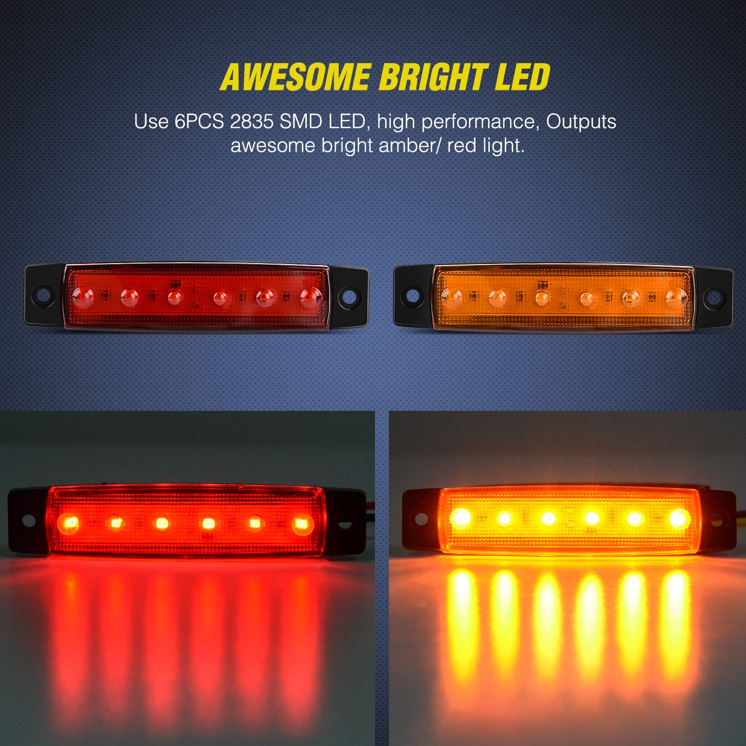 Foto 4 pulgar | Luz Indicadora Led Nilight Tl-13, 10 Unidades, Color Rojo Ámbar Para Camión - Venta Internacional.