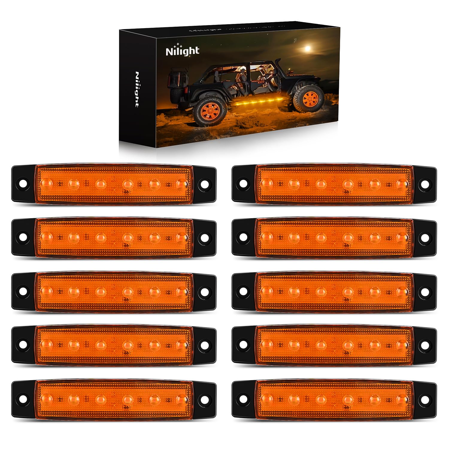 Rotulador Led Nilight Tl-14, 10 Unidades, 9,7 Cm, Color Ámbar - Venta Internacional. $421