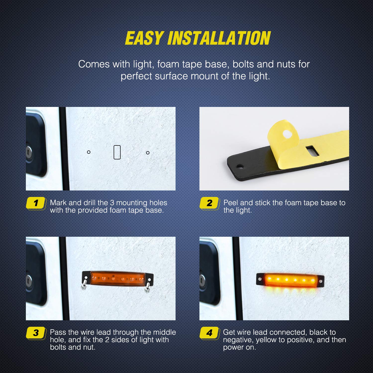 Foto 7 pulgar | Rotulador Led Nilight Tl-14, 10 Unidades, 9,7 Cm, Color Ámbar - Venta Internacional.