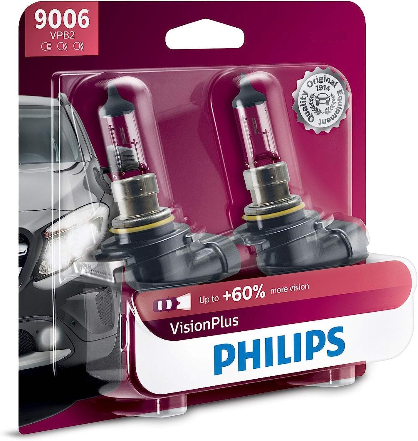 Foto 2 pulgar | Bombilla Para Faros Delanteros Philips 9006 Visionplus Upgrade, 2 Unidades - Venta Internacional.