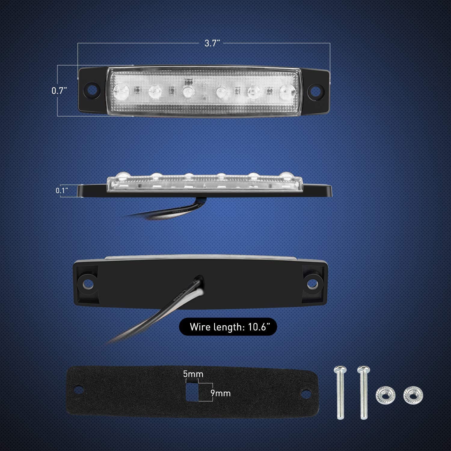 Foto 3 pulgar | Luz Indicadora Led Nilight, 10 Unidades, 3,8 Pulgadas, 6 Led, 12 V Dc - Venta Internacional.