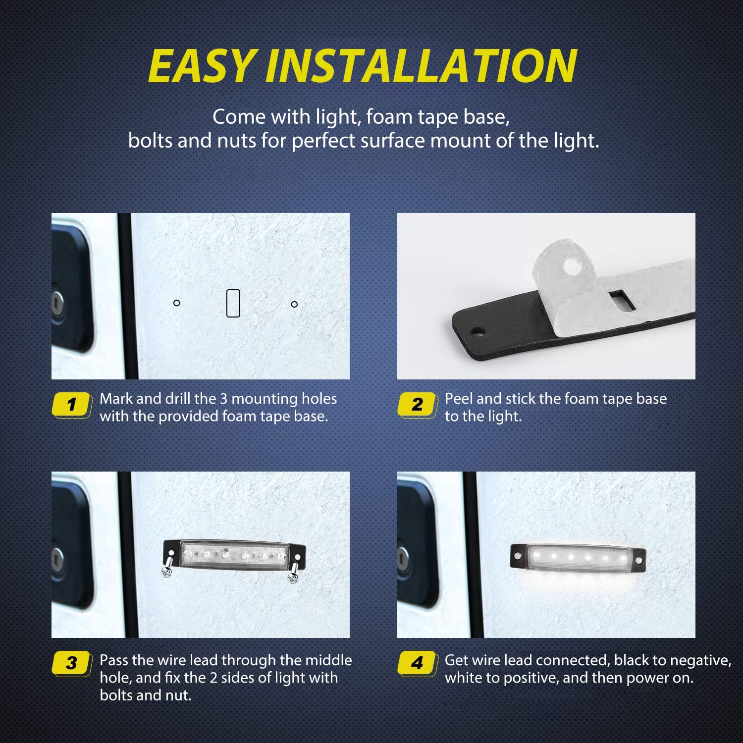 Foto 8 pulgar | Luz Indicadora Led Nilight, 10 Unidades, 3,8 Pulgadas, 6 Led, 12 V Dc - Venta Internacional.