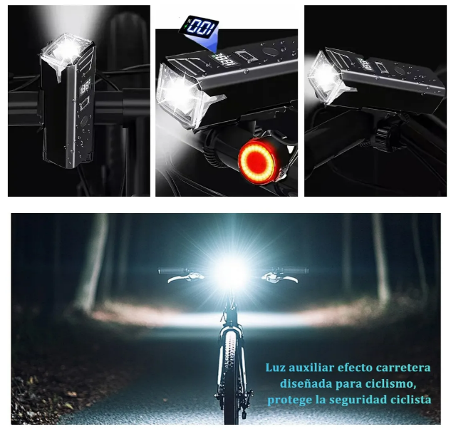 Foto 3 pulgar | Xtellar Luces Recargables De Alta Intensidad Para Bicicleta, Ipx6 Impermeables Con Funciones Múltiples Y Montaje Fácil