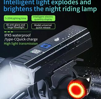 Foto 3 | Xtellar Luces Recargables De Alta Intensidad Para Bicicleta, Ipx6 Impermeables Con Funciones Múltiples Y Montaje Fácil