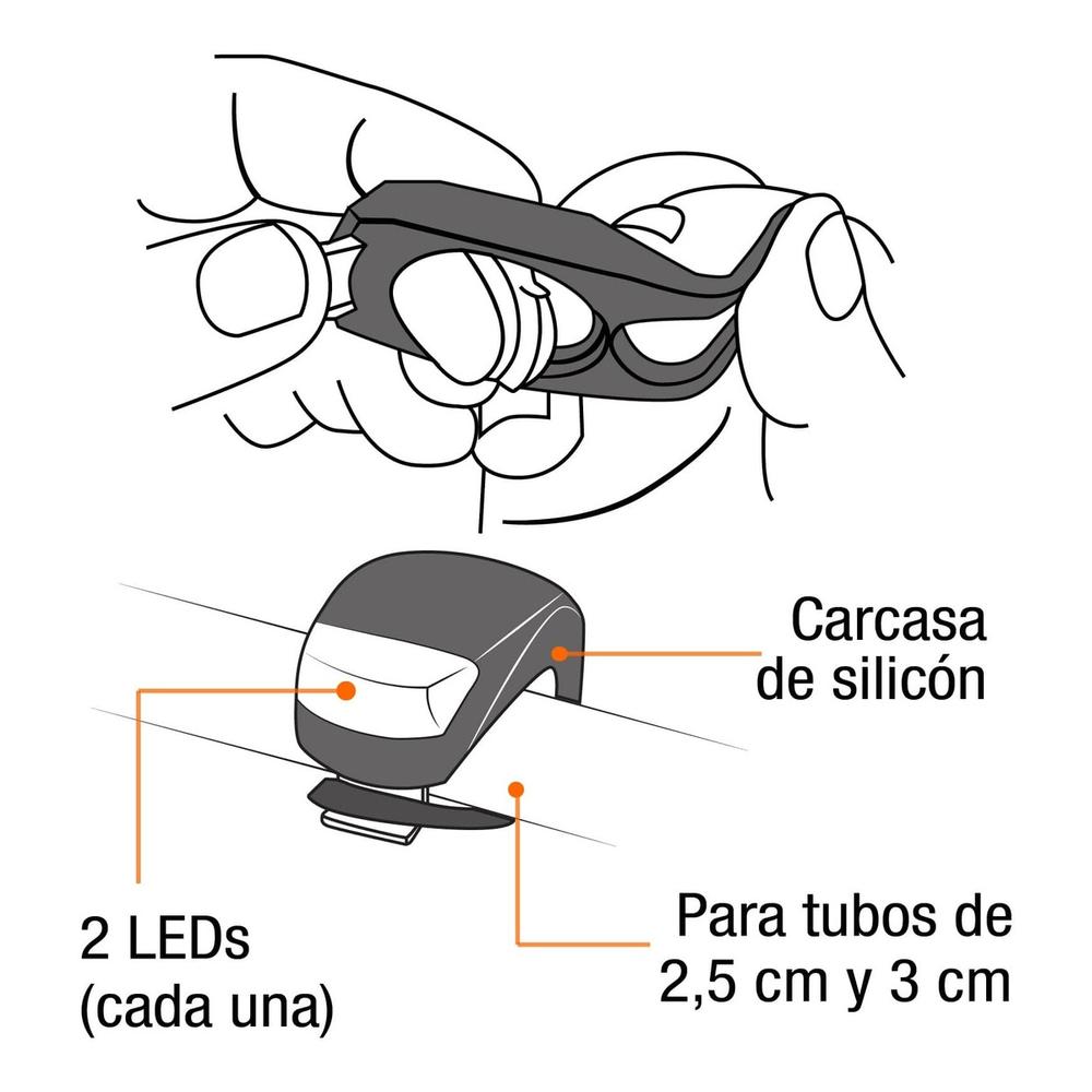 Foto 3 pulgar | Linternas De Silicón Para Bicicleta 2 Piezas Pretul