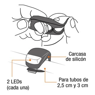 Foto 2 | Linternas De Silicón Para Bicicleta 2 Piezas Pretul