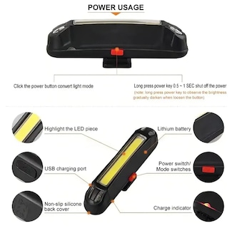 Foto 4 | Xtellar Luces Led Estroboscópicas Usb Recargables Para Bicicletas Pack De 2 Multimodal Y Resistente Al Agua
