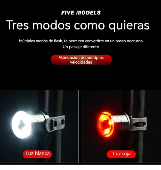 Foto 3 pulgar | Xtellar Pack 2 Luces Led Estroboscópicas De Seguridad Para Bicicletas  Rojas Y Blancas