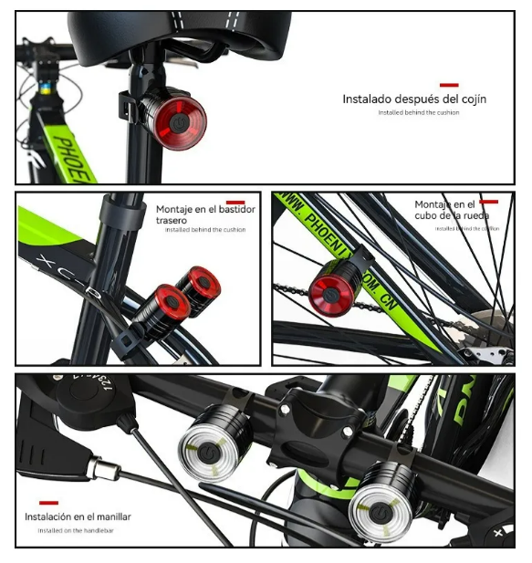 Foto 4 pulgar | Xtellar Pack 2 Luces Led Estroboscópicas De Seguridad Para Bicicletas  Rojas Y Blancas