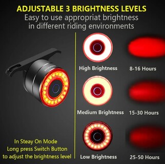 Foto 3 | Xtellar Lámpara Recargable De Alta Brillantez Para Bicicleta Con Luz Trasera Inteligente