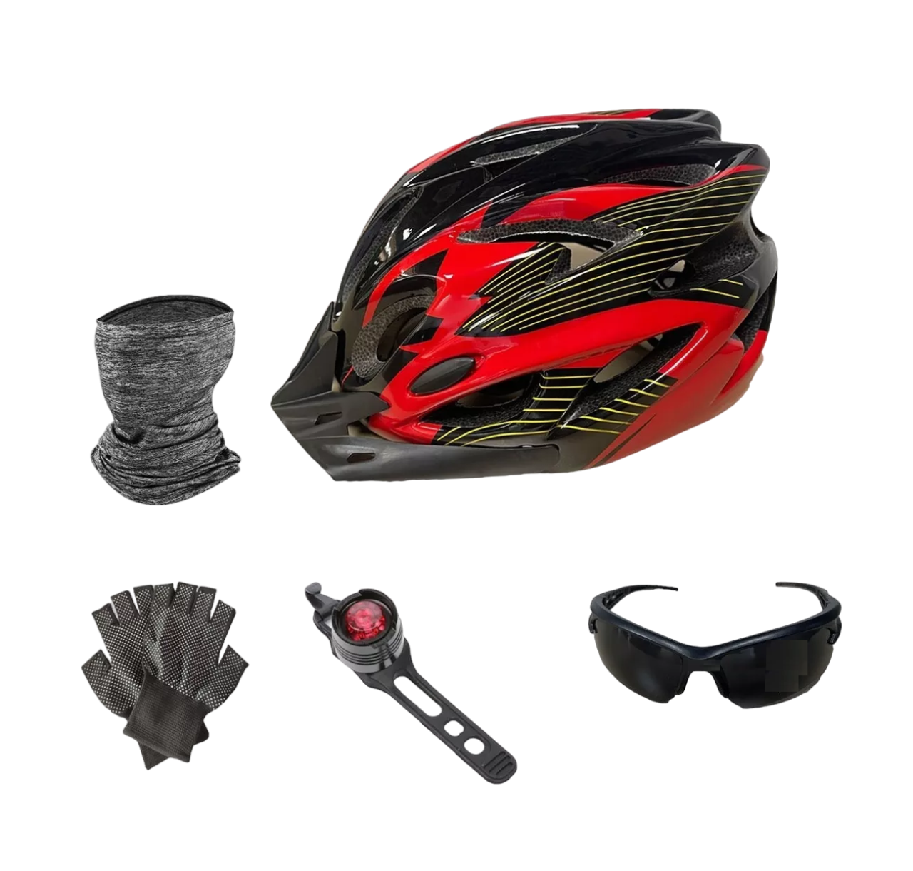 Casco para Ciclista Belug color Negro con Accesorios