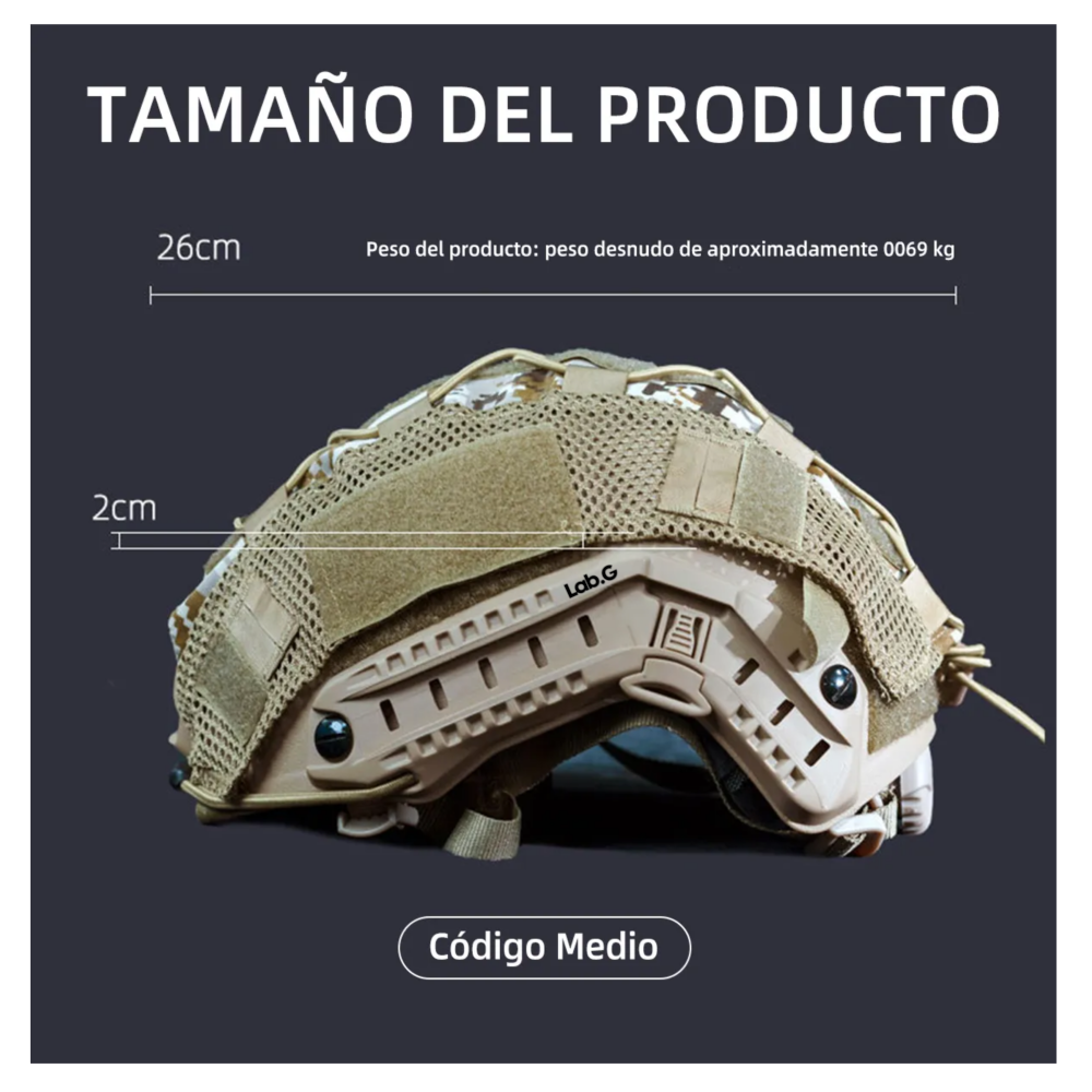 Foto 3 pulgar | Forro Para Casco Táctico Militar  Equipo Táctico Lab.g  Caqui