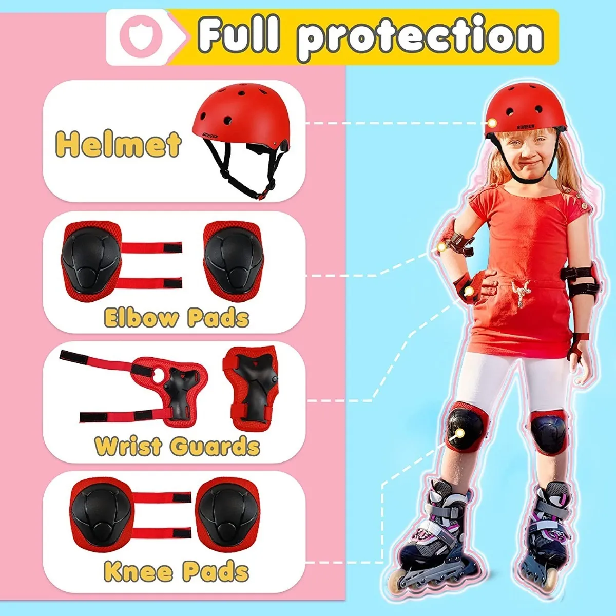 Foto 2 | Casco de Protección Infantil para Bicicleta Malubero color Rojo Edad 3-13 Años