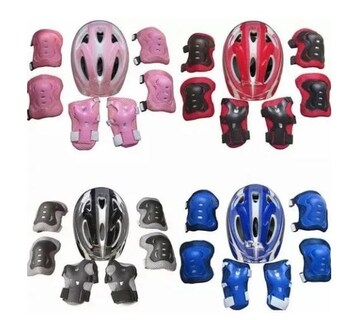 Foto 2 | Kit De Casco, Rodilleras, Muñequeras Y Coderas Para Niños, Azul