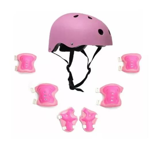 Kit De Protección De Ciclismo Para Niños, Rosa