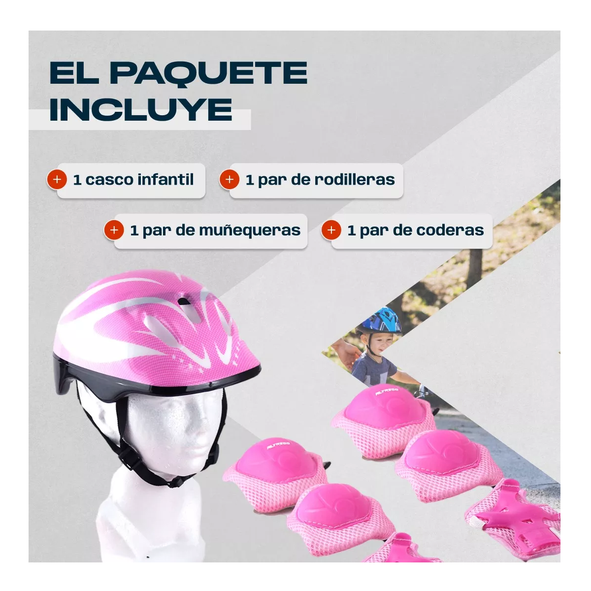 Foto 4 pulgar | Casco Bicicleta Infantil Niños Rodillera Codera Acolchonado Eo Safe Imports Esi-17510 Rosa