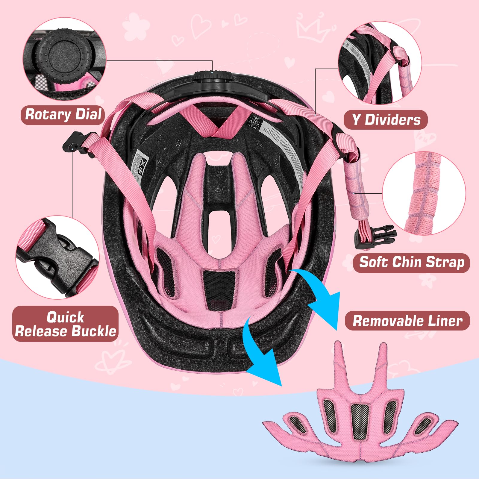 Foto 6 pulgar | Casco De Bicicleta Infantil Zacro Para Niños Y Niñas De 2 A 14 Años - Venta Internacional.
