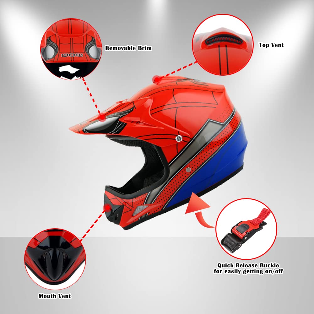 Foto 4 pulgar | Casco Wow Para Niños, Motocross, Bmx, Atv, Dragón, Rojo, Talla L - Venta Internacional.