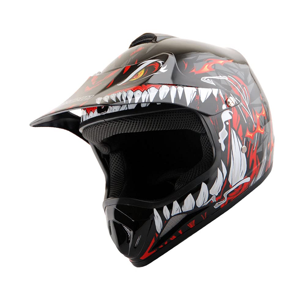 Foto 5 pulgar | Casco Wow Para Niños, Motocross, Bmx, Atv, Dragón, Rojo, Talla L - Venta Internacional.
