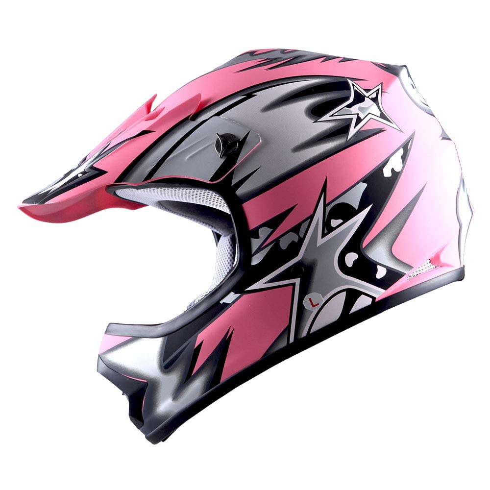 Foto 3 pulgar | Casco Wow Para Niños De Motocross Bmx Mx Atv Star, Color Rosa Mate - Venta Internacional.