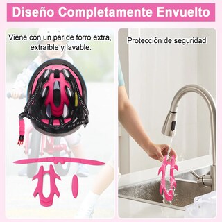 Foto 4 | Kit Casco Protección Niños Rodilleras Muñequeras Coderas Estilo 2 Eo Safe Imports Esi-18695 Rosa