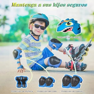 Foto 3 | 7pcs Kit De Protección Rodilla Codo Bicicleta Patinaje Niño Eo Safe Imports Esi-19248 Azul
