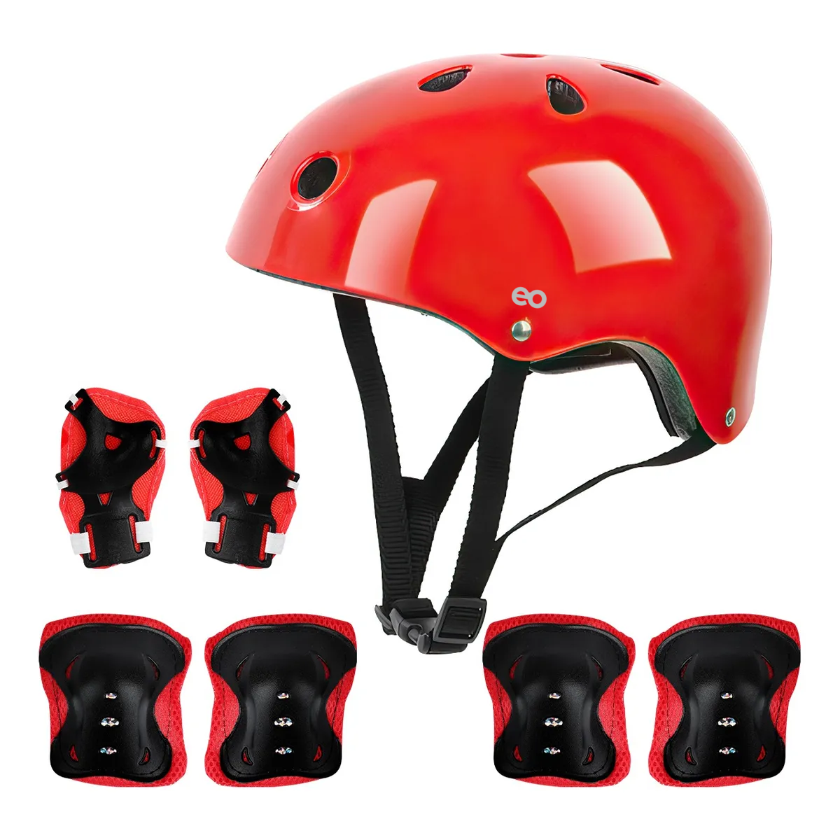 Foto 1 | 7pzas, Kit De Protección Rodilla Codo Mano, Patinaje Y Bicicleta Para Niño Eo Safe Imports Esi-19240 Rojo