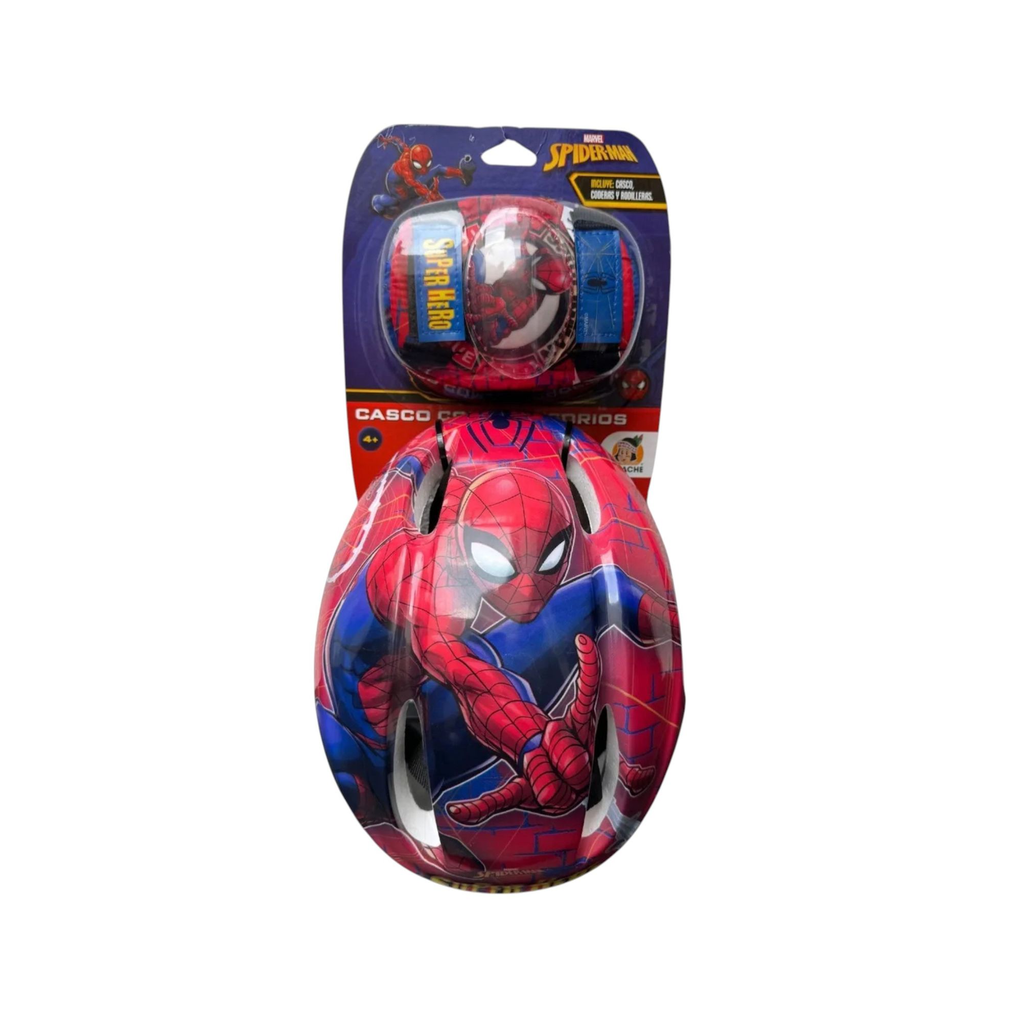 Casco Rodilleras Y Coderas Spiderman