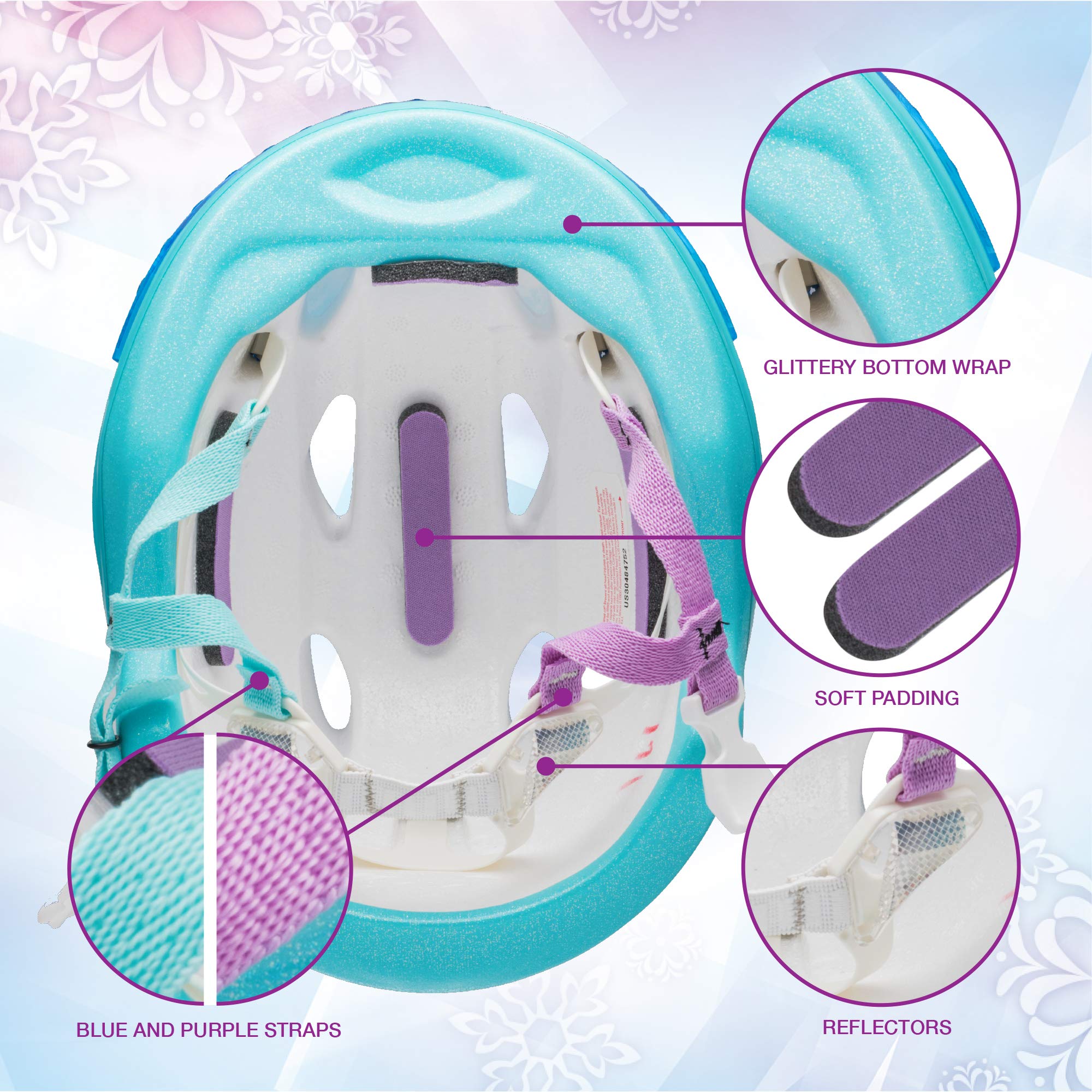 Foto 5 pulgar | Tiara 3d Para Bicicleta Helmet Bell Frozen Para Niños Pequeños, De 48 A 52 Cm (de 3 A 5 Años) - Venta Internacional.