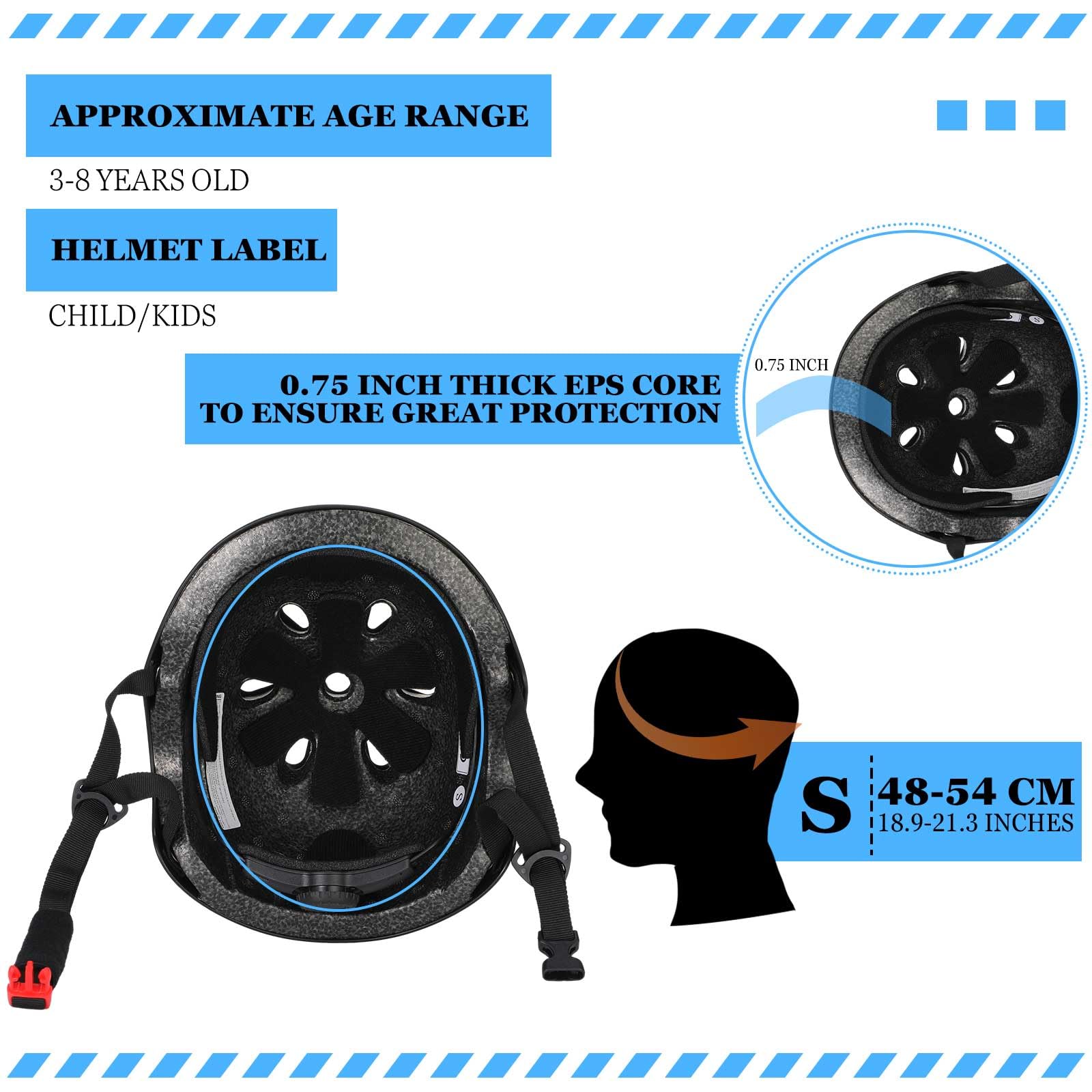Foto 3 pulgar | Casco De Bicicleta Para Niños Kingdder Certificado Por La Cpsc De 5 A 8 Años, 8 Unidades - Venta Internacional.