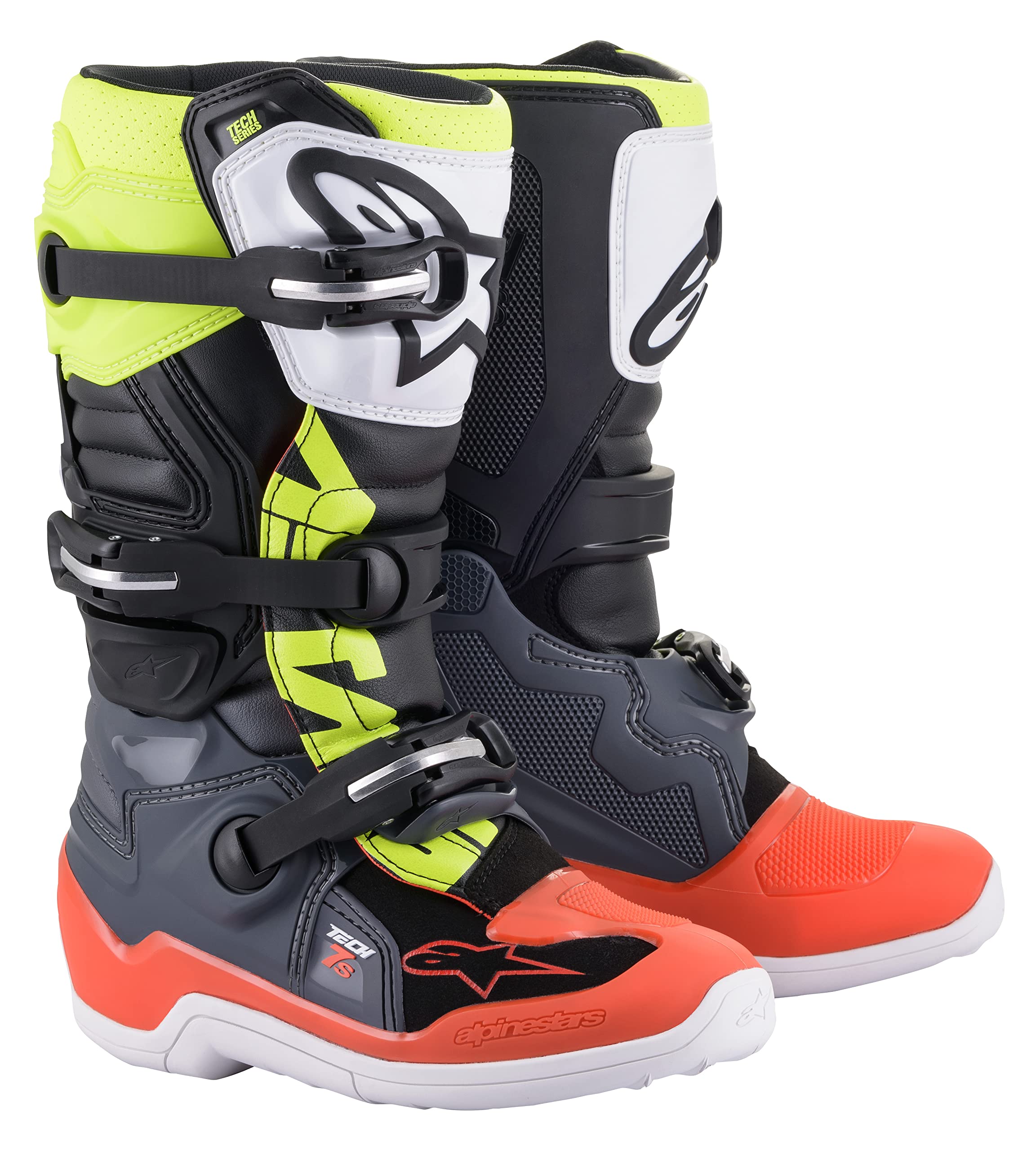 Foto 2 pulgar | Botas Alpinestars Tech 7s Para Niños Negro/plateado/blanco/dorado - Venta Internacional.