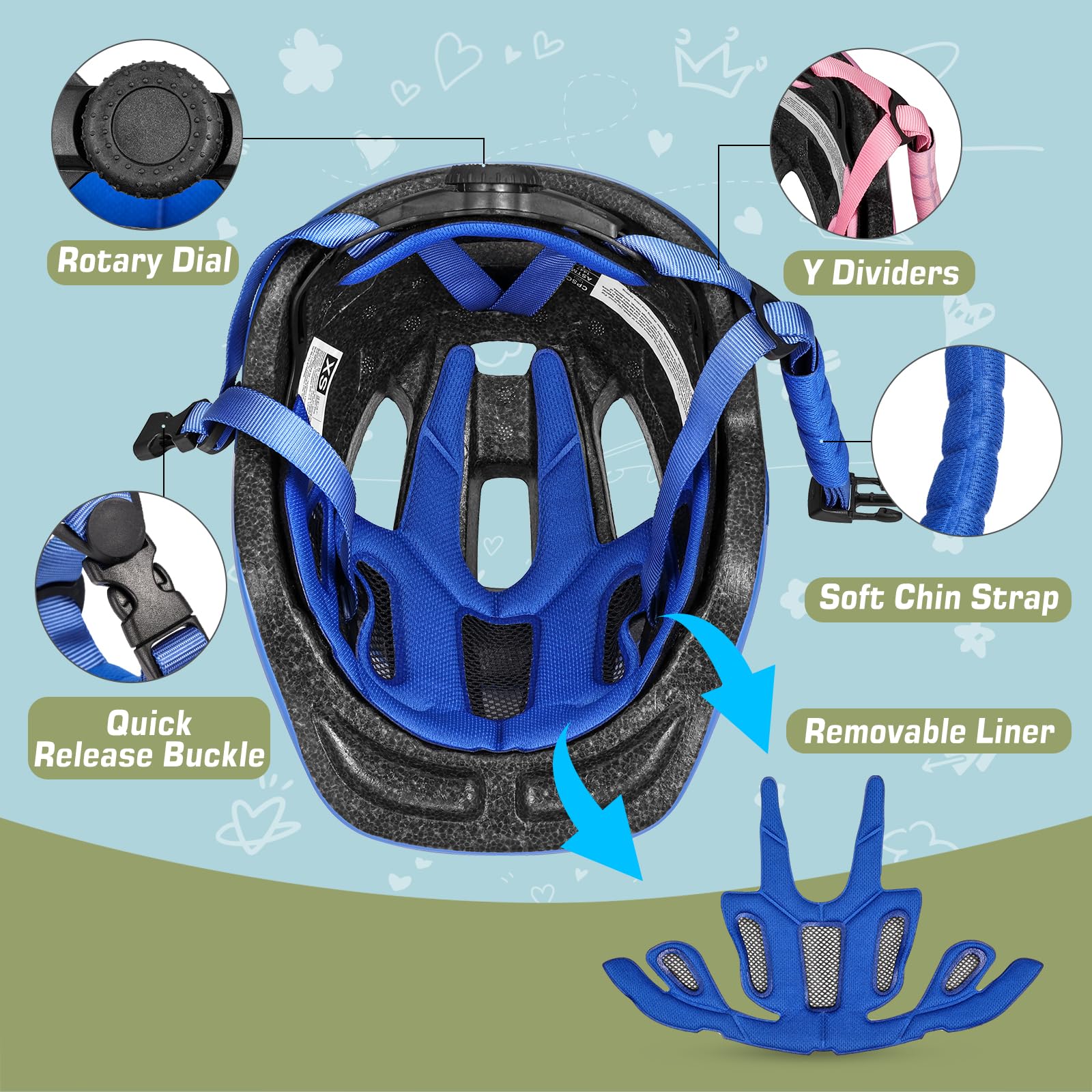 Foto 5 pulgar | Casco De Bicicleta Infantil Zacro Para Niños Y Niñas De 2 A 14 Años - Venta Internacional.
