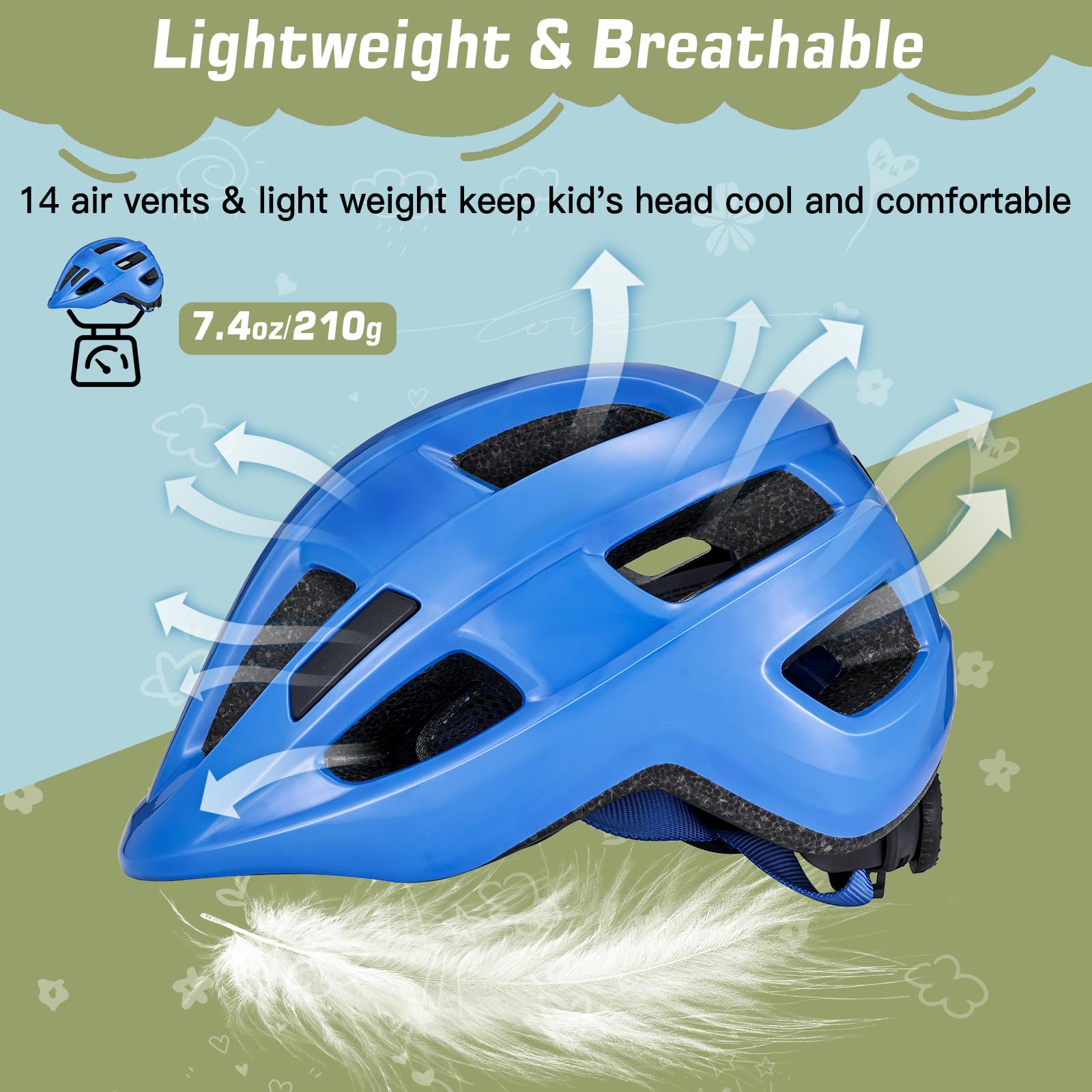 Foto 6 pulgar | Casco De Bicicleta Infantil Zacro Para Niños Y Niñas De 2 A 14 Años - Venta Internacional.