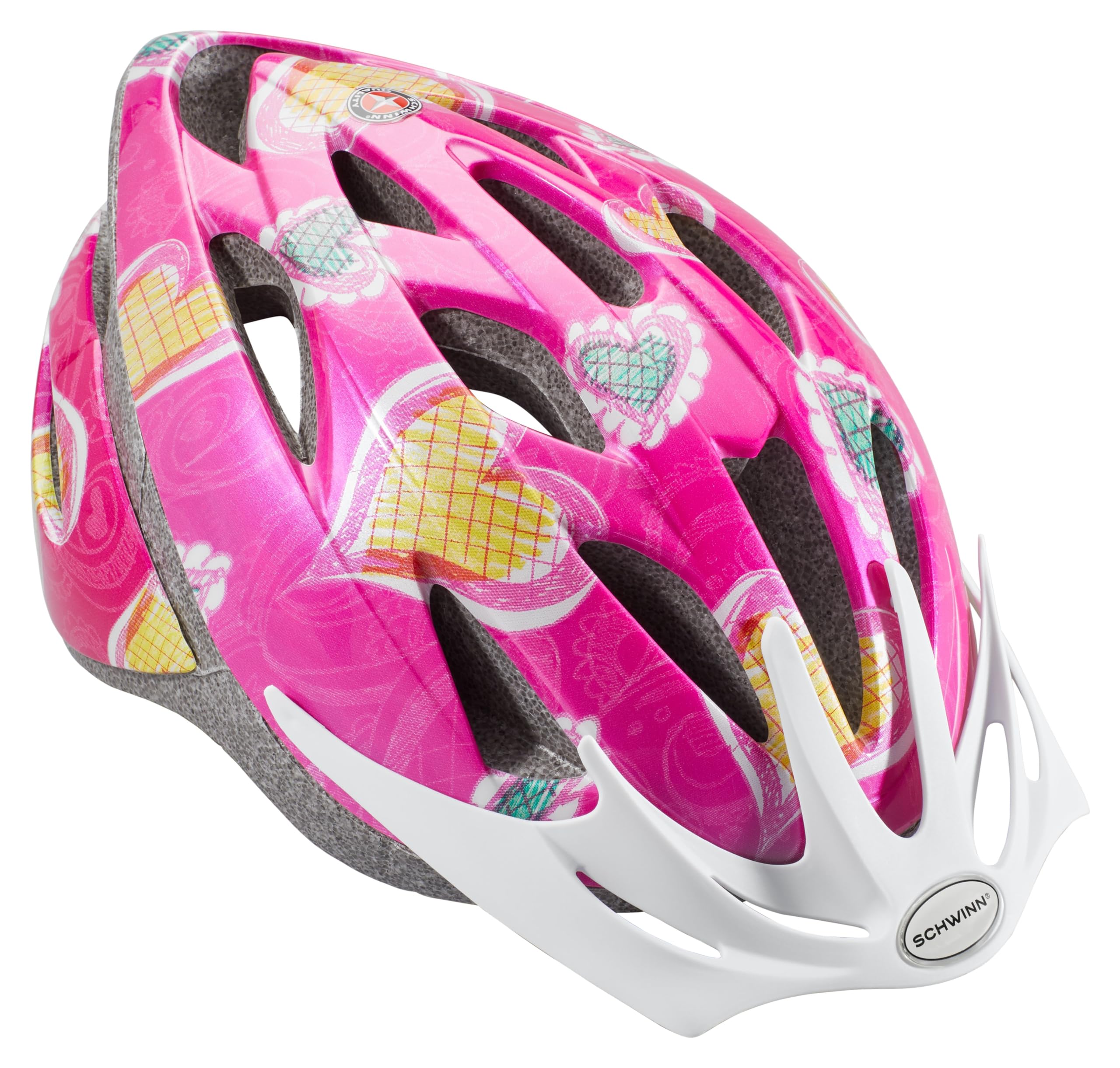 Foto 1 | Casco De Bicicleta Schwinn Thrasher Para Niños De 5 A 8 Años, Color Rosa Y Corazones - Venta Internacional.