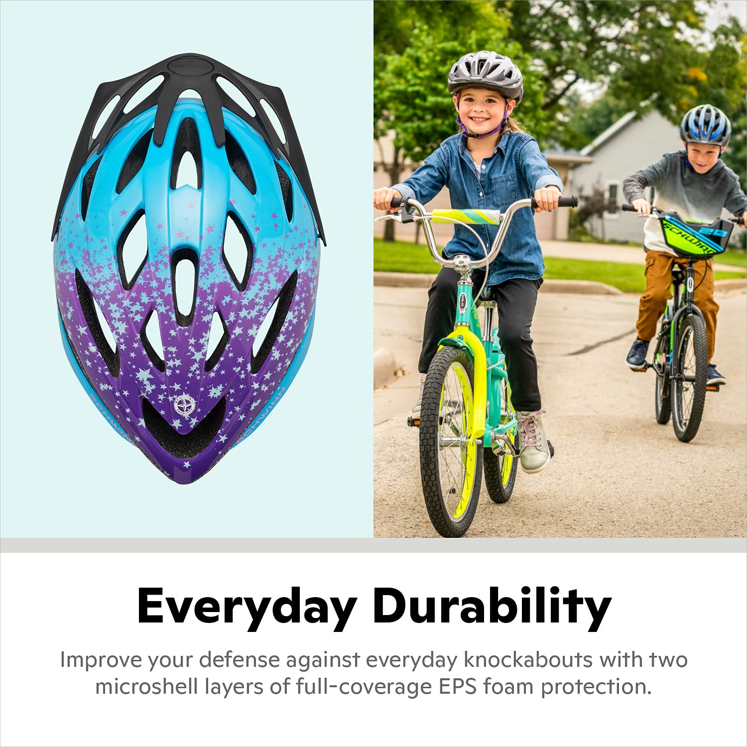 Foto 6 pulgar | Casco De Bicicleta Schwinn Thrasher Para Niños De 5 A 8 Años, Azul/morado - Venta Internacional.