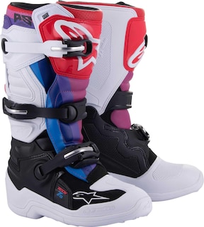 Foto 1 | Botas De Motocross Alpinestars Tech 7s Youth (blanco/negro/arcoíris) - Venta Internacional.