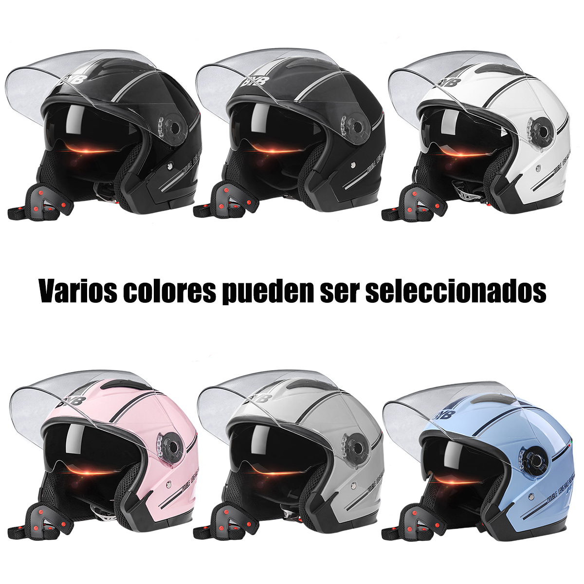 Foto 6 pulgar | Casco de Moto Xinest Flip-Up con Gafas Dobles Azul