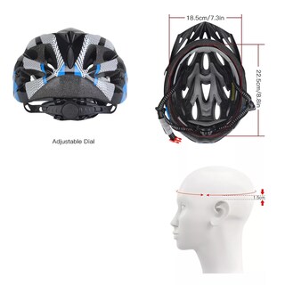 Foto 3 | Casco De Bicicleta + Luz De Bicicleta Recargable Usb + Gafas Eo Safe Imports Esi-15811 Azul