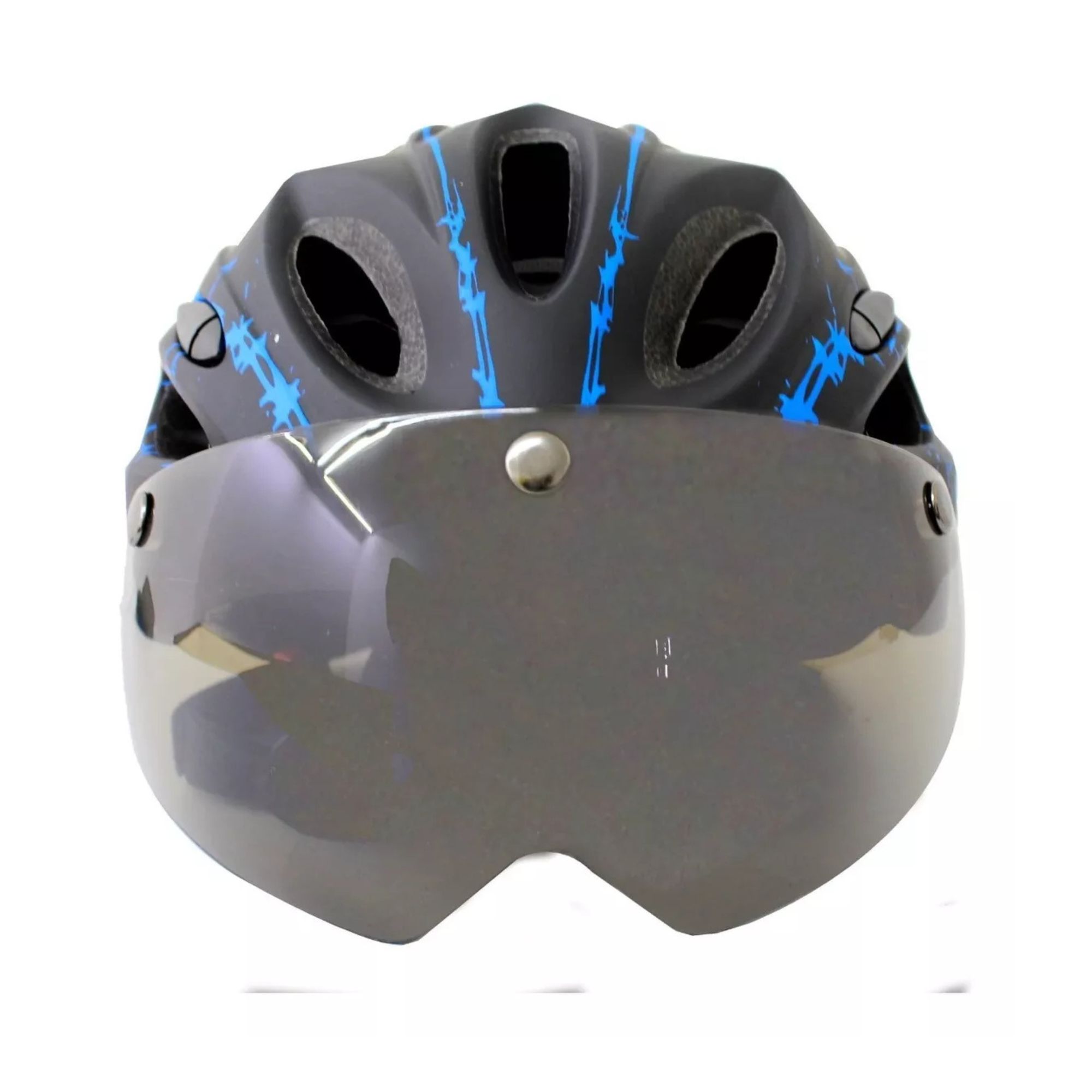 Foto 3 pulgar | Casco de Ciclismo Tuttobike Azul con Visor Removible y Alta Protección