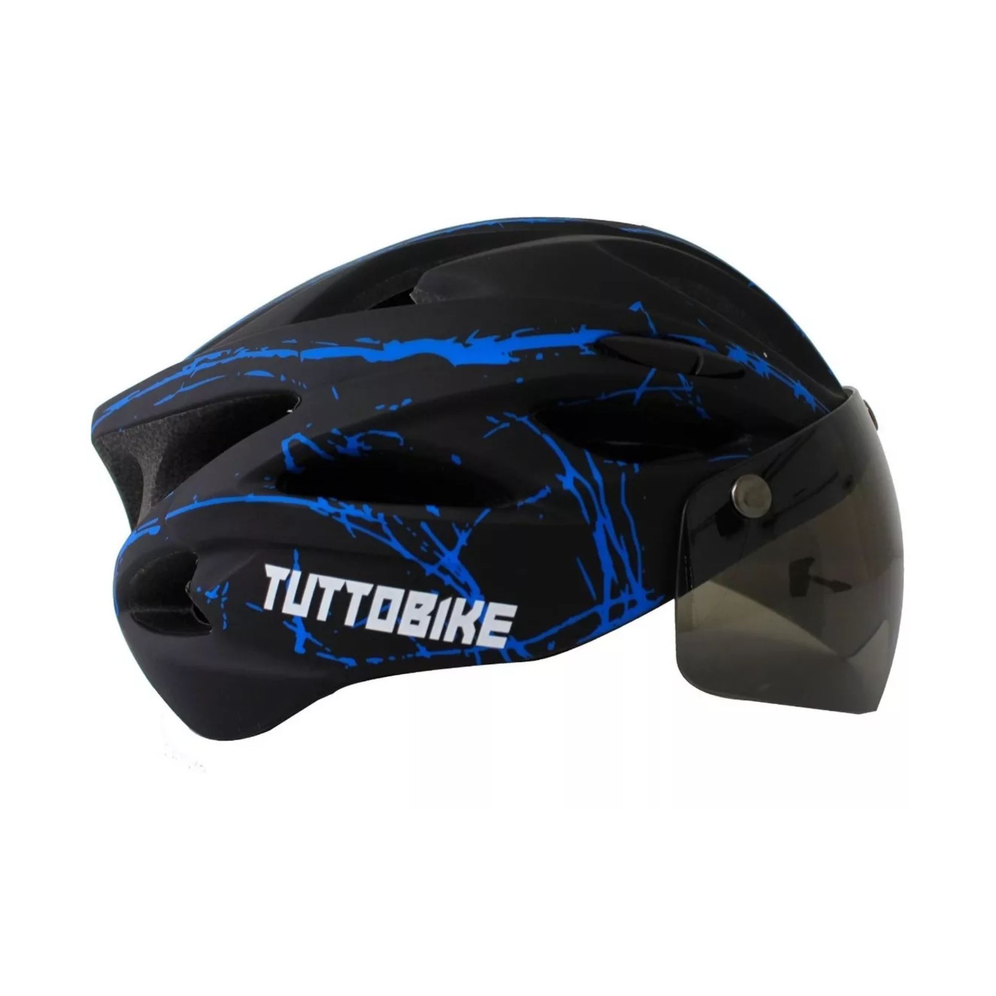 Foto 4 pulgar | Casco de Ciclismo Tuttobike Azul con Visor Removible y Alta Protección