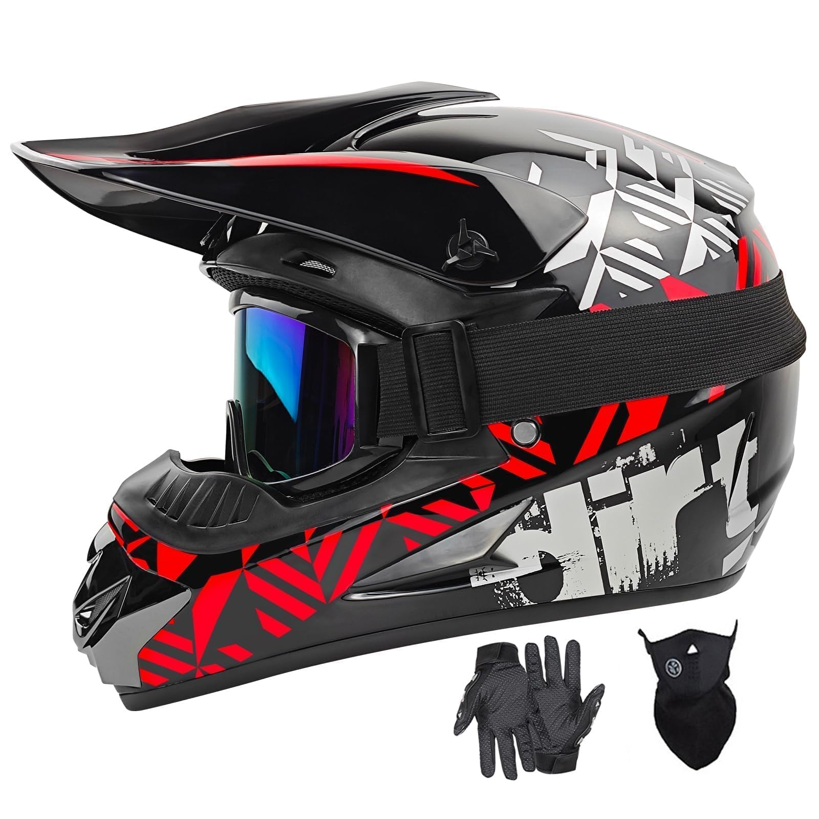 Casco De Motocross Spark Dot Integral Para Adulto, Rojo (grande) - Venta Internacional.