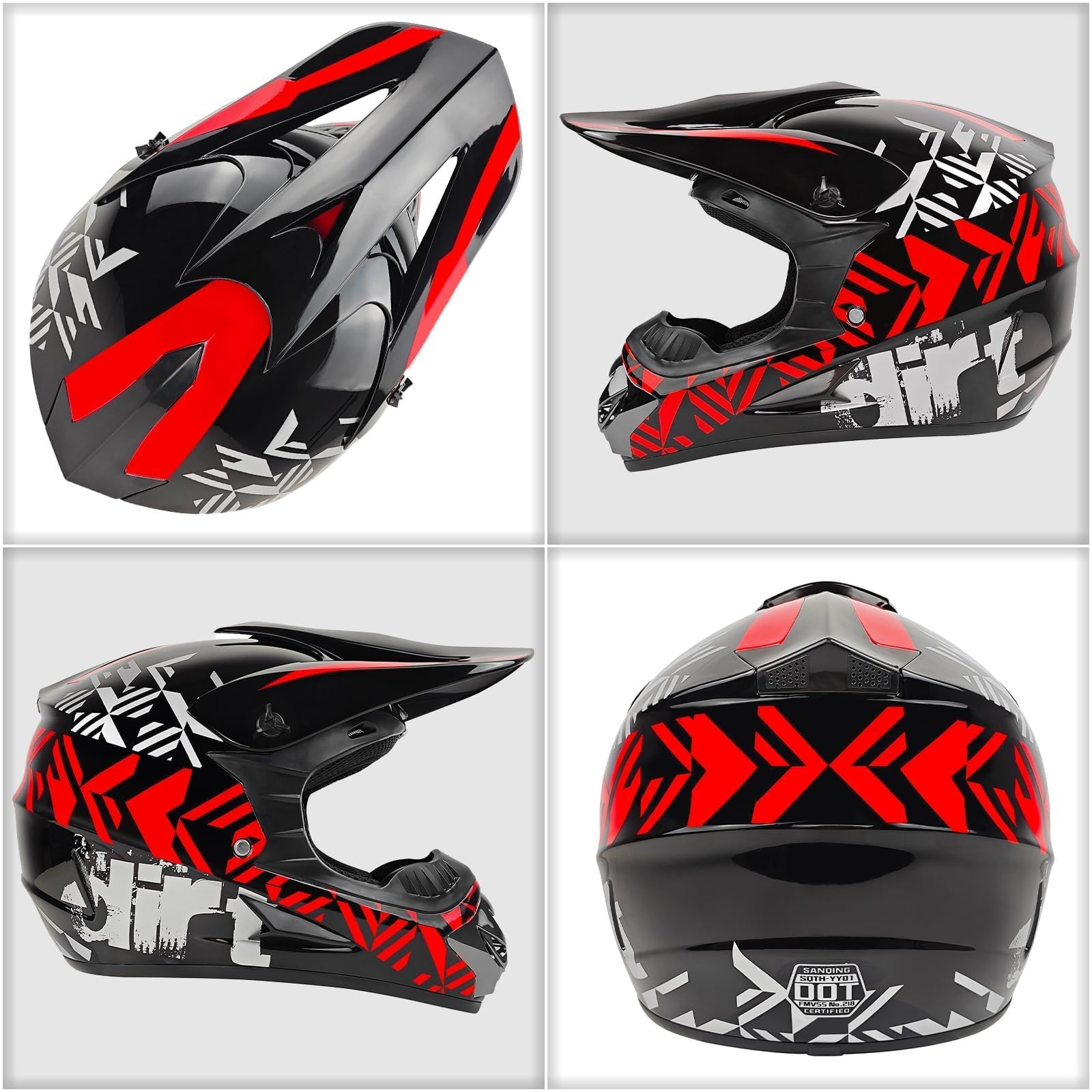 Foto 4 pulgar | Casco De Motocross Spark Dot Integral Para Adulto, Rojo (grande) - Venta Internacional.