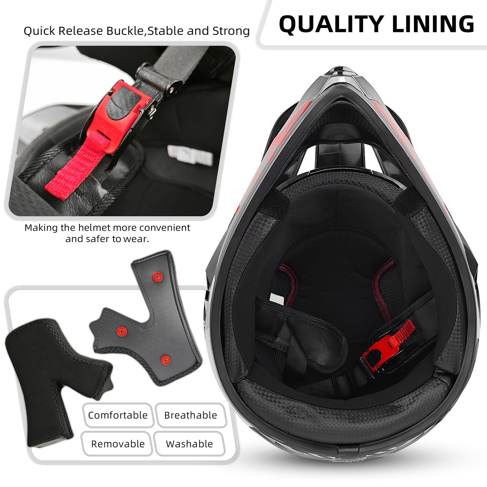 Foto 5 | Casco De Motocross Spark Dot Integral Para Adulto, Rojo (grande) - Venta Internacional.