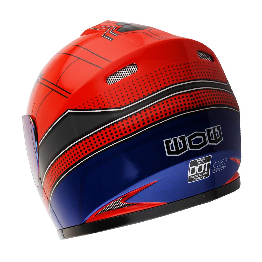 Foto 5 | Casco De Moto Wow Spider Red Full Face Youth M - Venta Internacional.