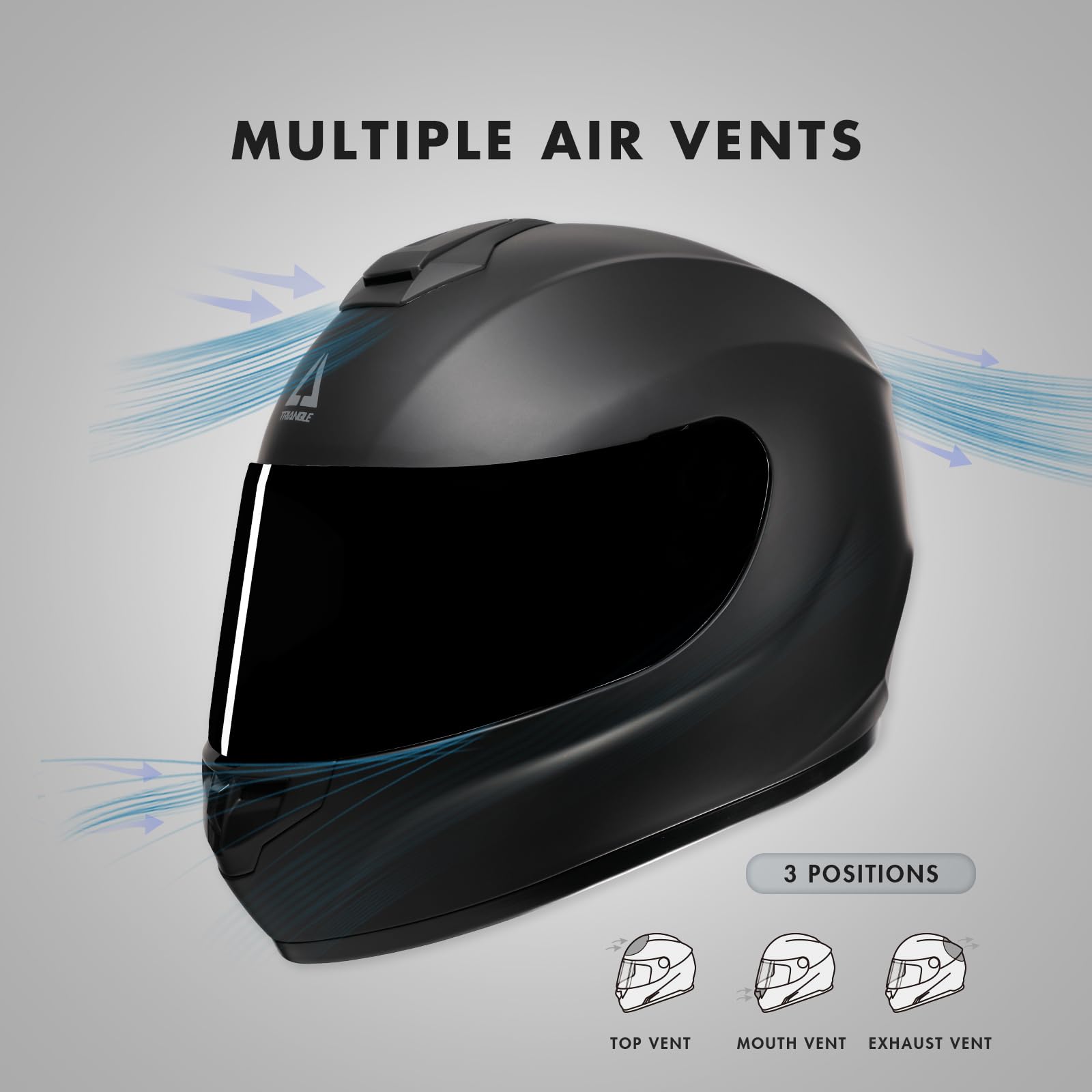 Foto 3 | Casco De Moto Triangle Full Face Para Adultos Aprobado Por El Dot - Venta Internacional.