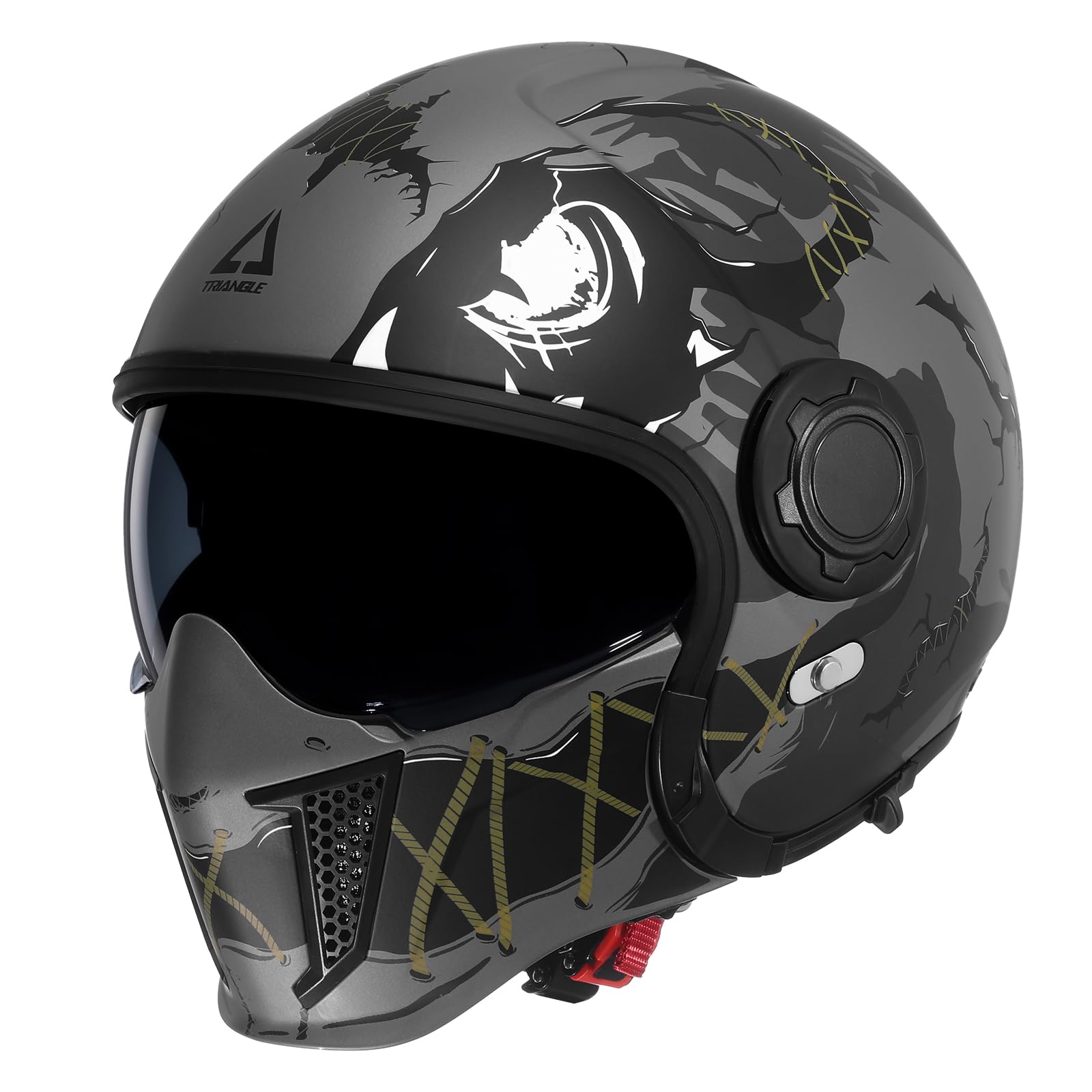 Casco De Moto Triangle, Cara Completa, Cara Abierta, Doble Visera Dot - Venta Internacional.