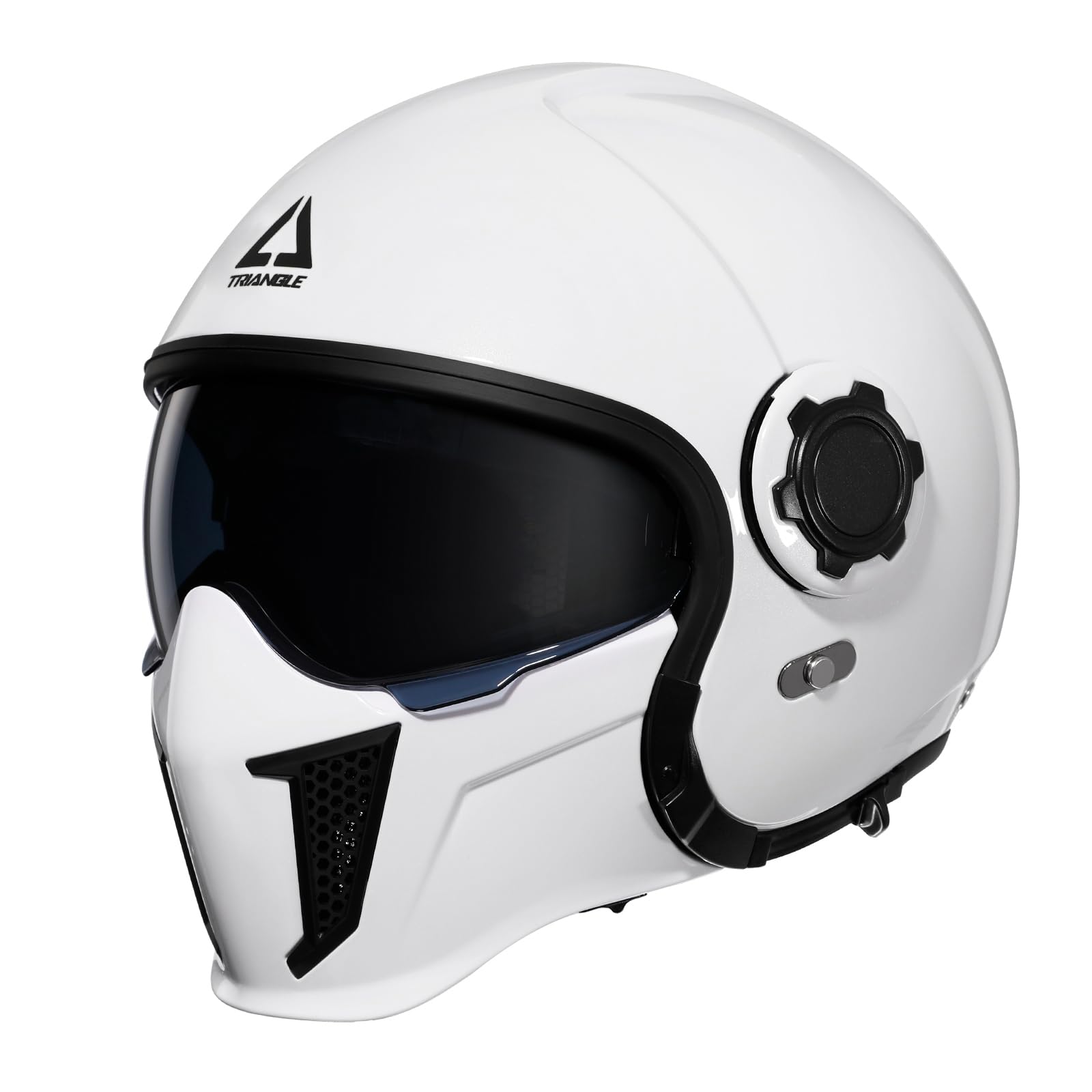 Foto 2 pulgar | Casco De Moto Triangle, Cara Abierta, Homologado Half Dot, Blanco - Venta Internacional.