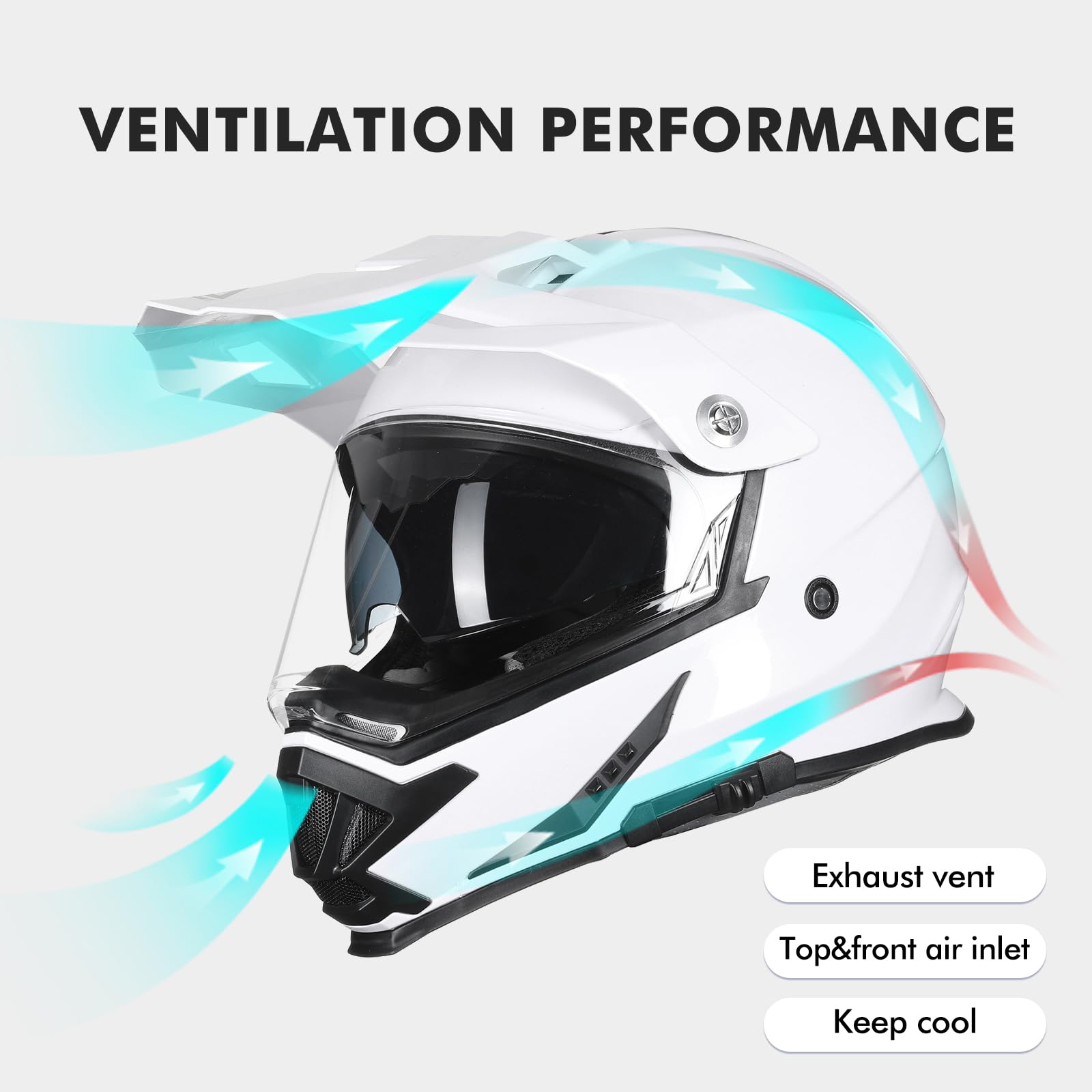Foto 4 | Casco De Moto Triangle Dirt Bike Atv De Cara Completa Dot Para Adultos - Venta Internacional.