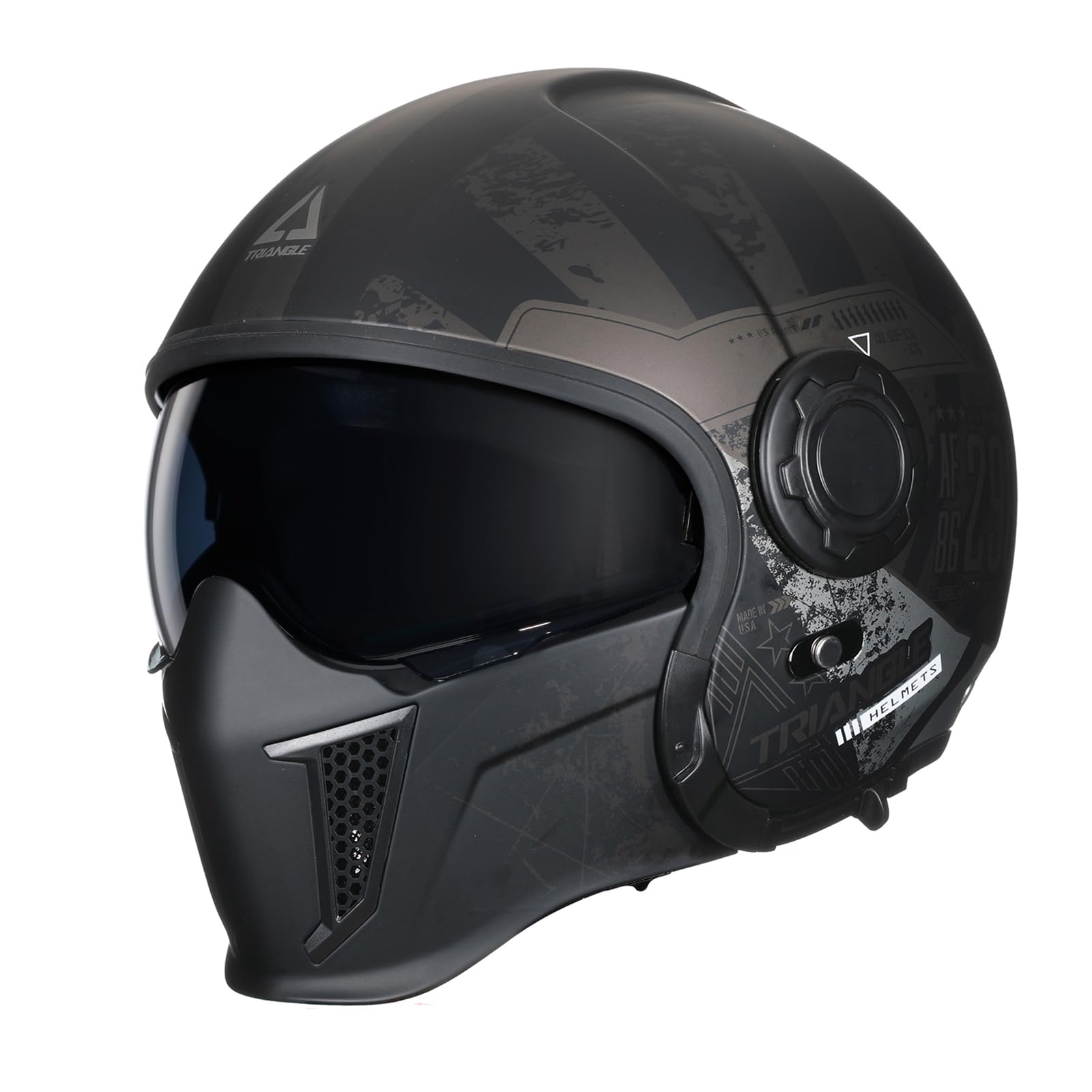 Casco De Moto Triangle, Cara Completa, Cara Abierta, Doble Visera Dot - Venta Internacional.