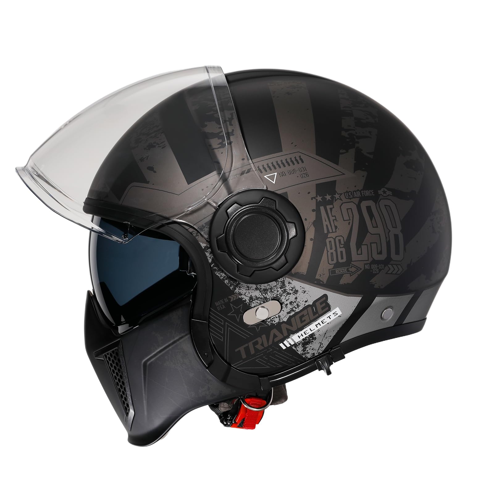Foto 3 pulgar | Casco De Moto Triangle, Cara Completa, Cara Abierta, Doble Visera Dot - Venta Internacional.